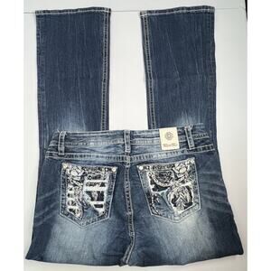 Women’s Blue Embroidered Back-Pocket Jeans